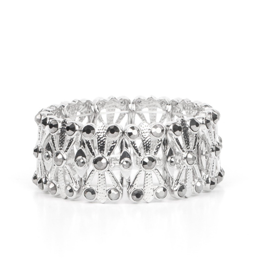 Paparazzi Silver Stretch Bracelet with Intricate Metalwork Thematic Twinkle